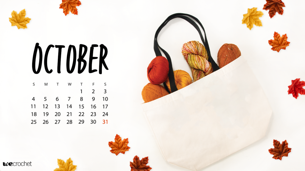 FREE DOWNLOAD: OCTOBER 2020 CALENDAR WALLPAPER - WeCrochet Staff Blog