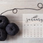 January 2020 calendar - downloadable for tablets - featuring City Tweed yarn