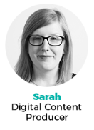 A headshot of Sarah