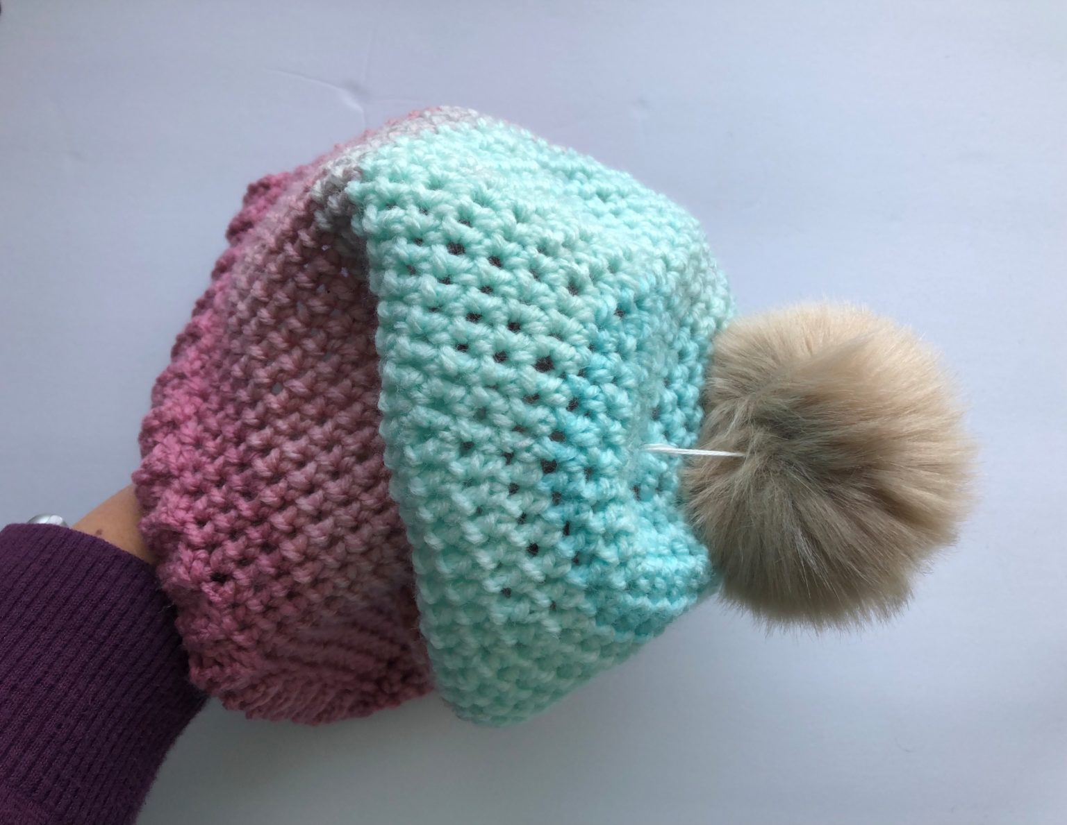 crochet pom pom hat pattern
